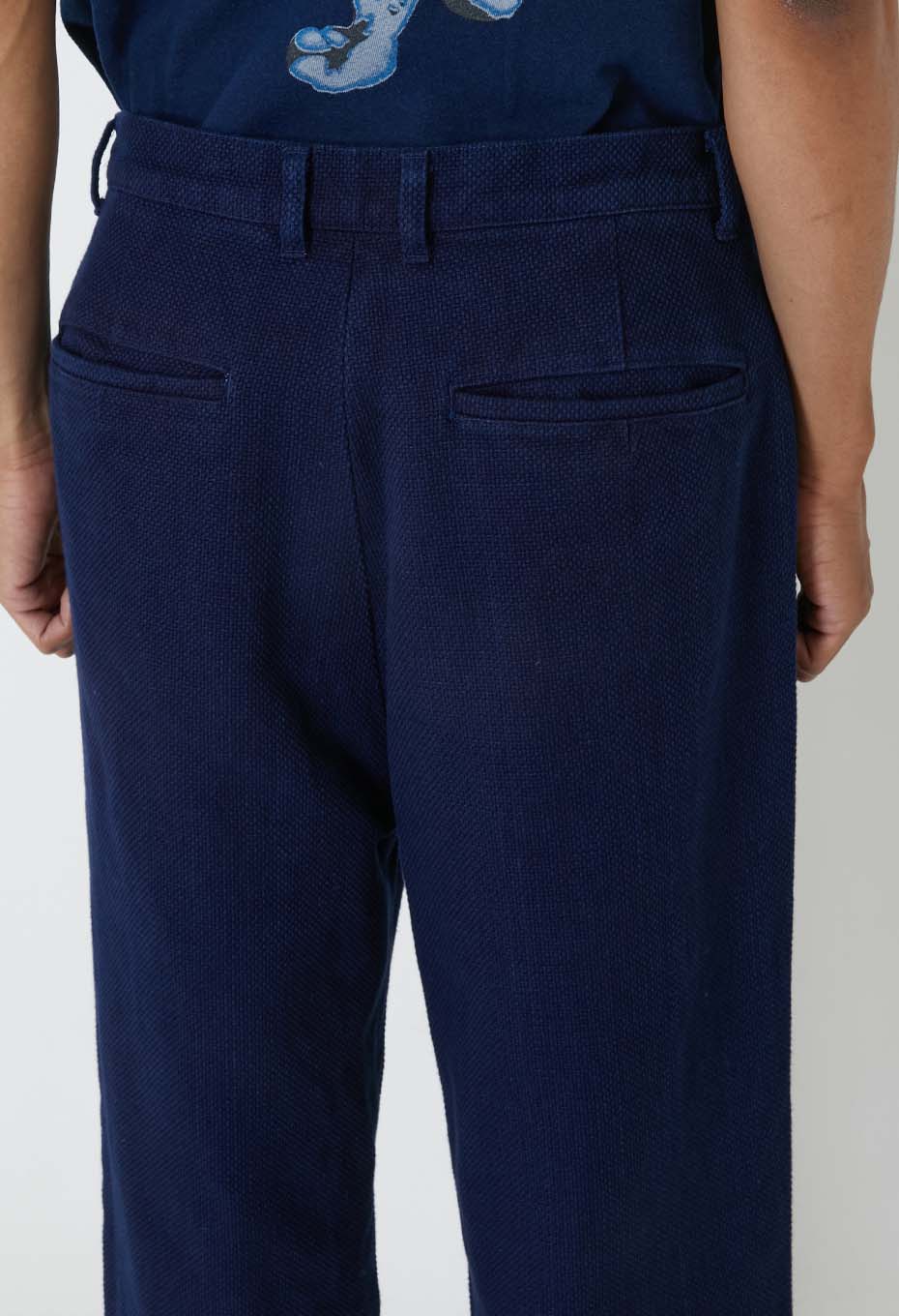 Woven Pure Indigo Nijuorisashiko Trousers - INDIGO
