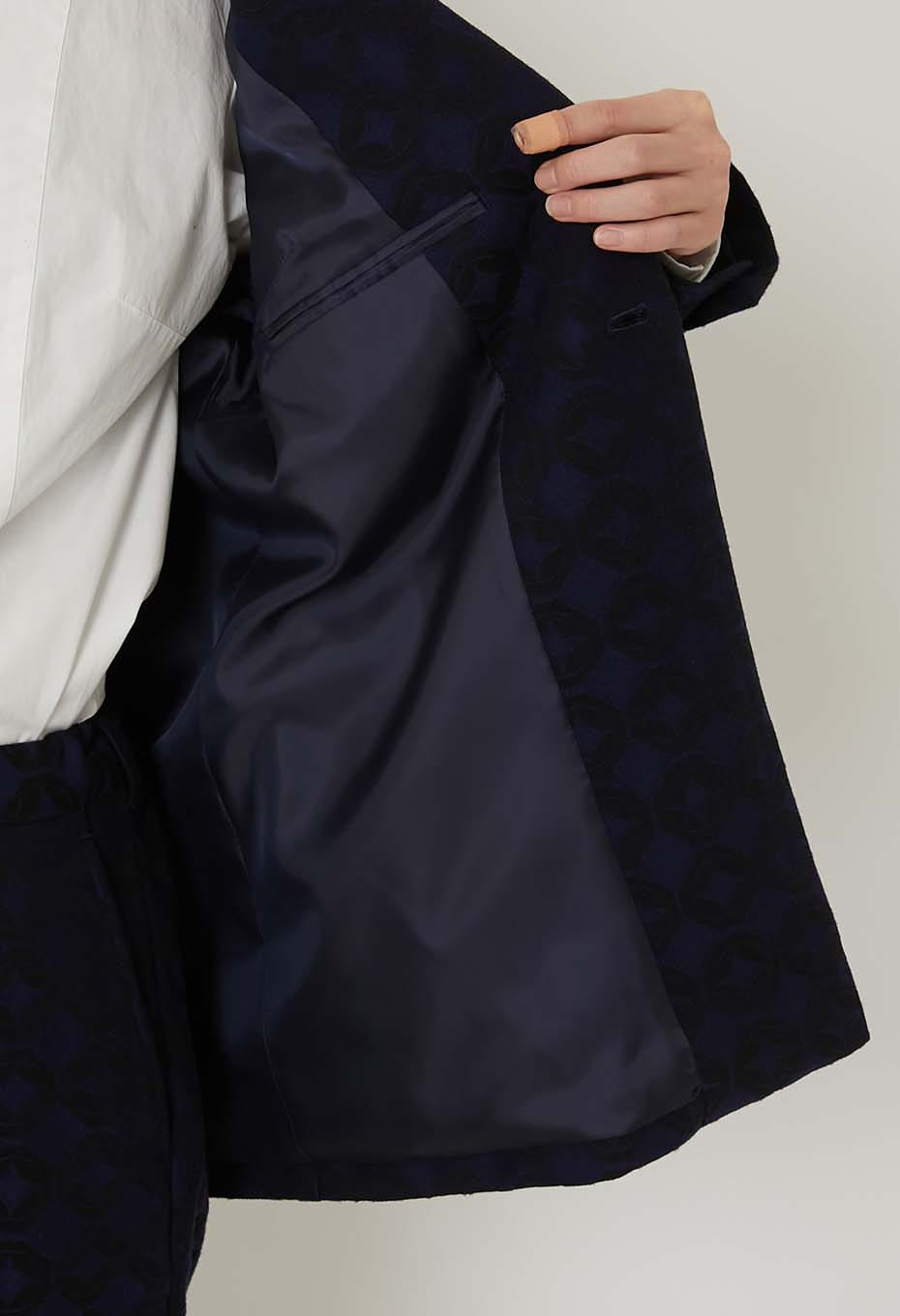 Shippou Jacquard 1B Collarless Jacket Women's - DARK NAVY