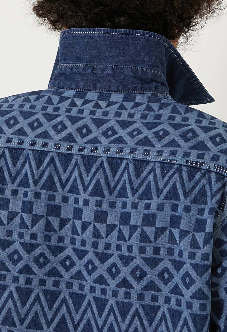 Geometry Print 2 Pocket Work Shirt - ONE