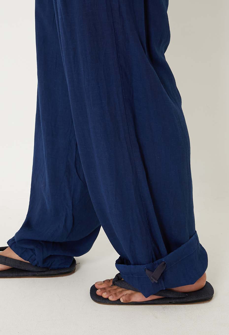 Indigo Tezome Gradient Linen Easy Pants - INDIGO