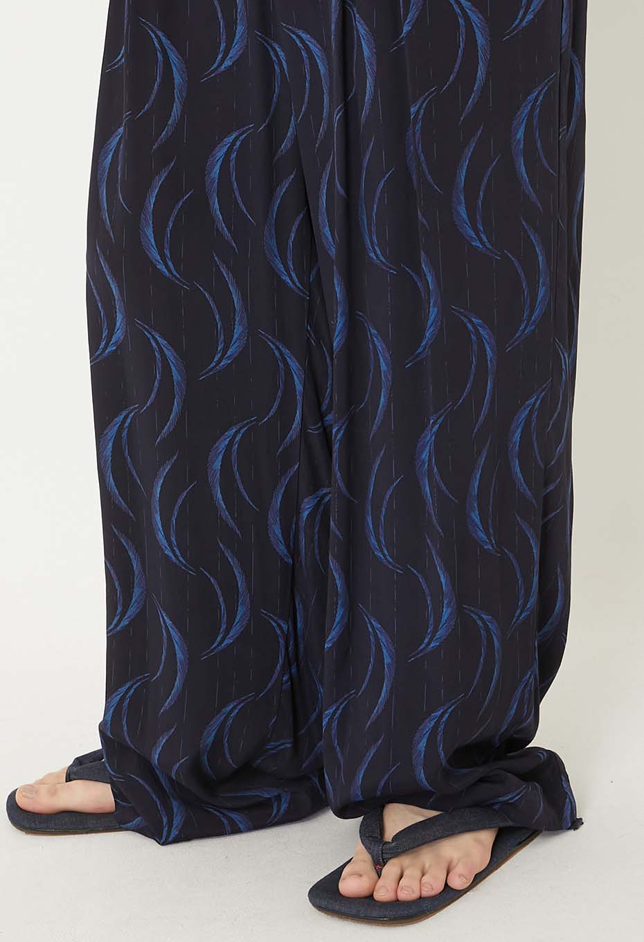 レーヨンエット メブキプリントイージーパンツ - DARK NAVY