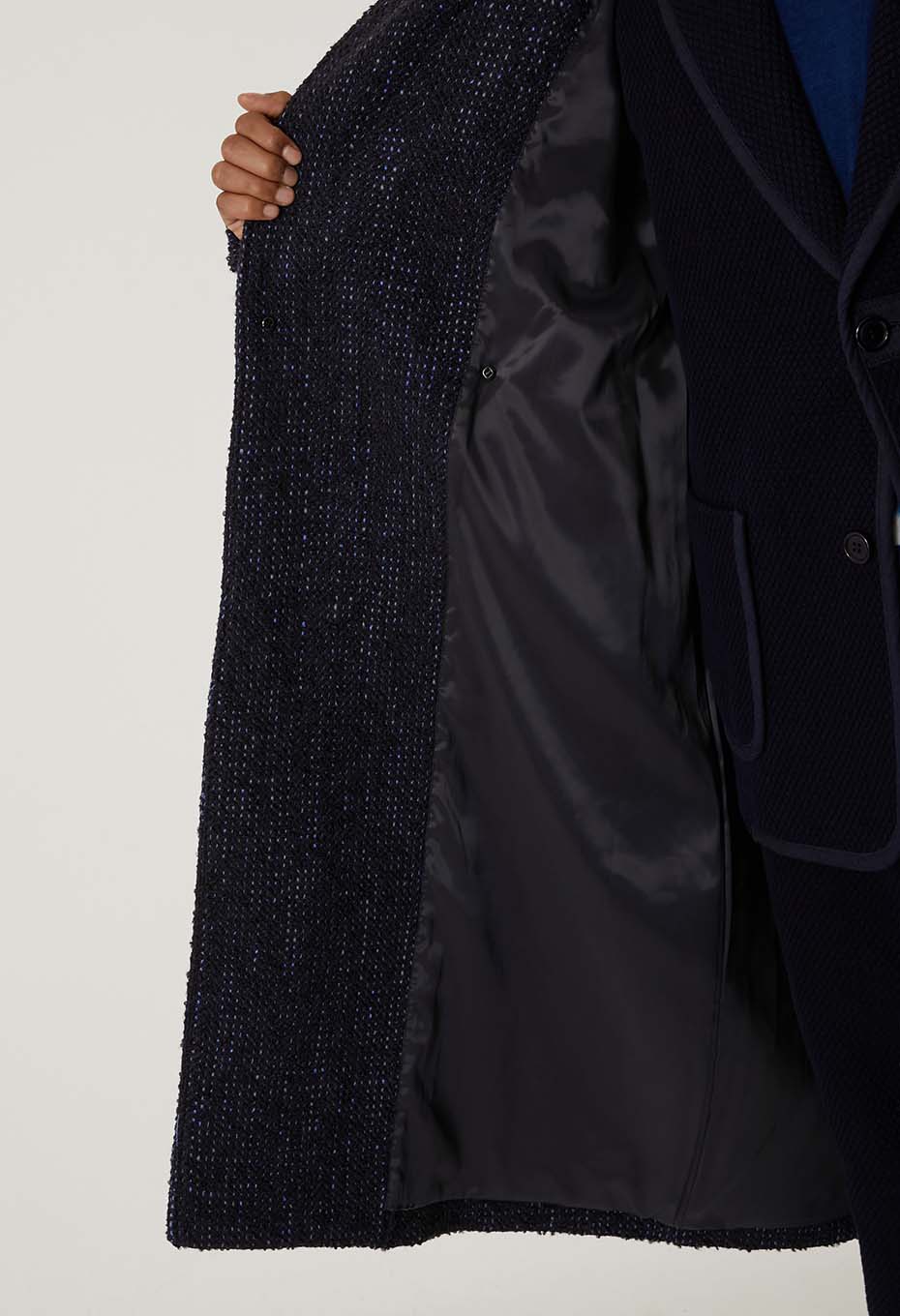 マチアカリ ロービングツイード ダブルコート ユニセックス - DARK NAVY