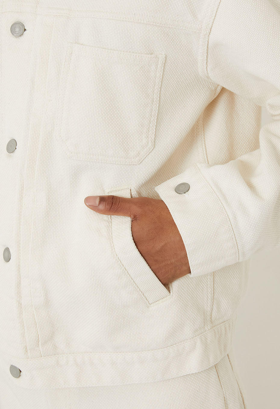 Yukizara Shisashiko Trucker Jacket - NATURAL