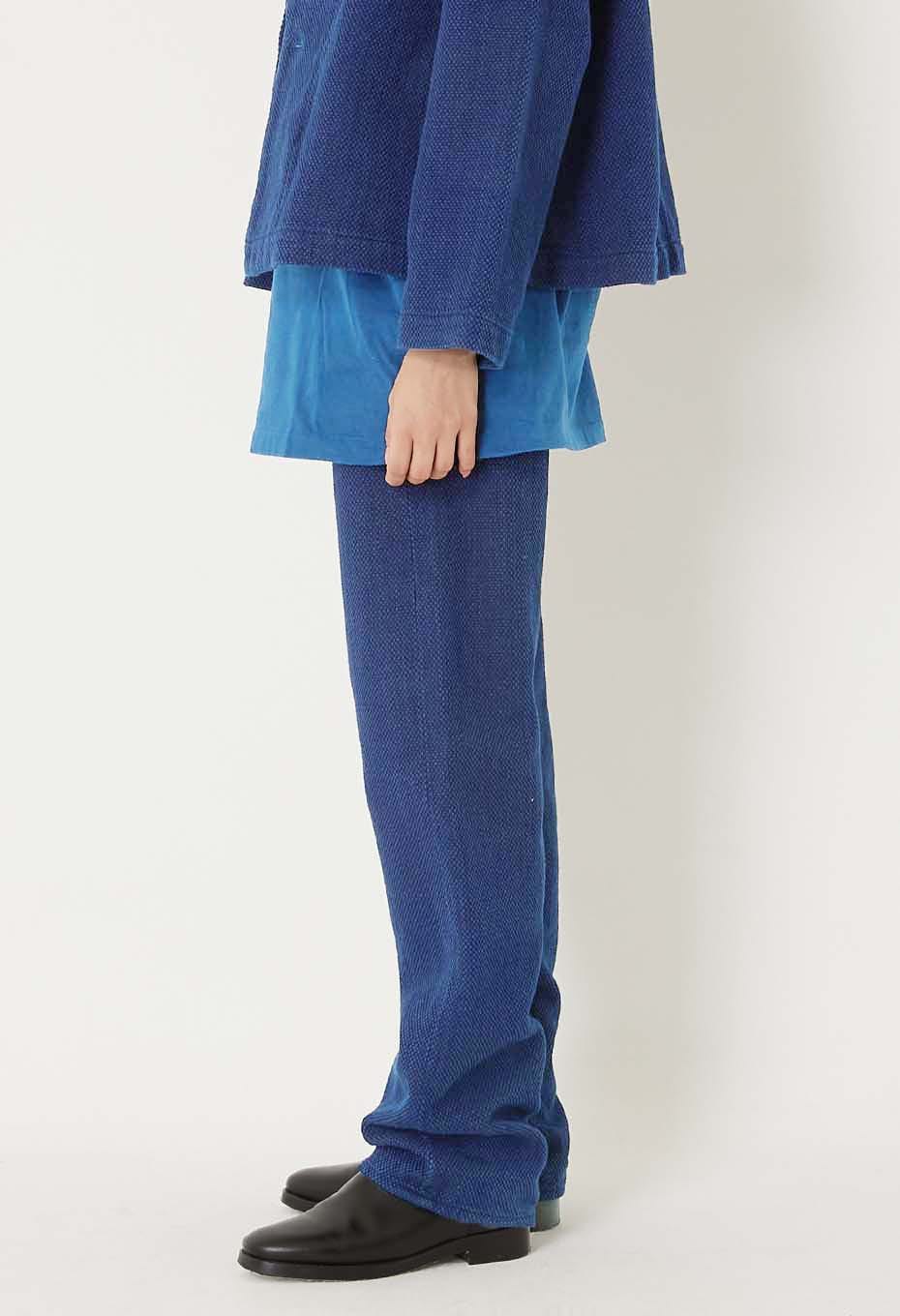 Woven Pure Indigo Light Sashiko Jeans - INDIGO