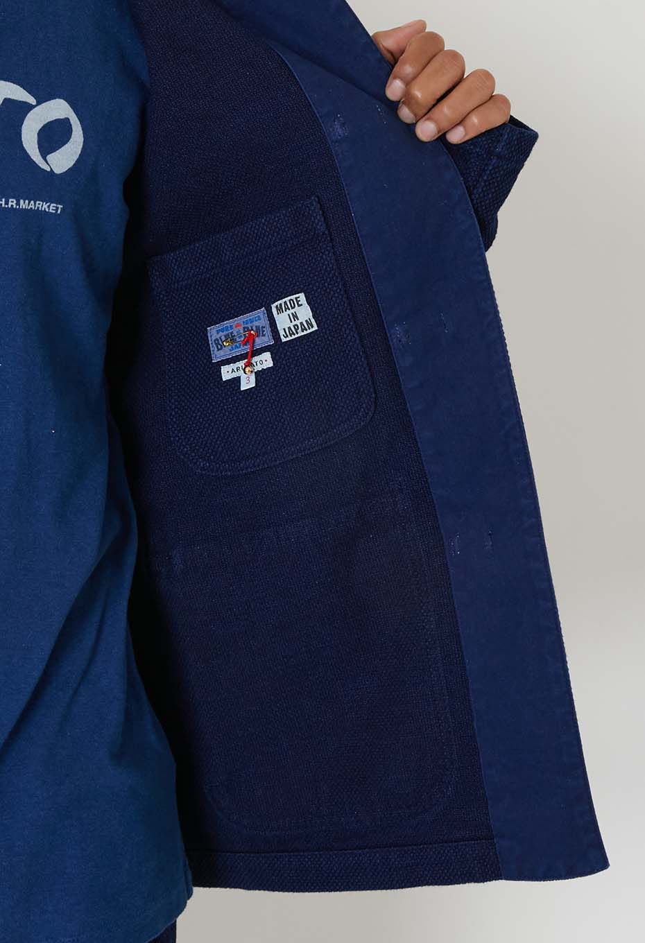 Woven Pure Indigo Oriental Jacket - INDIGO