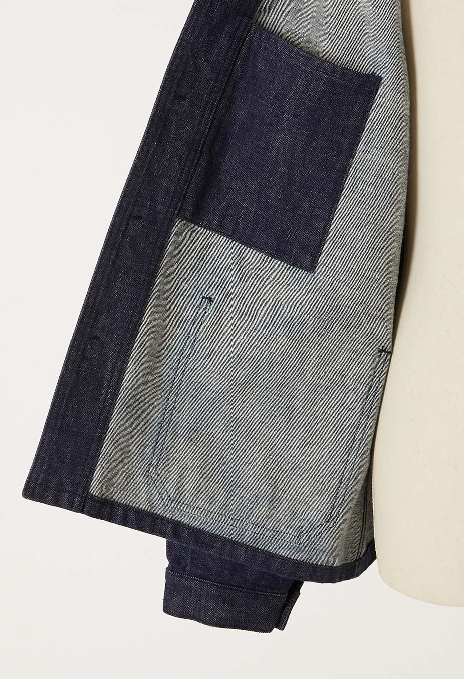 JAPAN DORAKU Natural Woven Pure Indigo  Selvedge denim work jacket - INDIGO