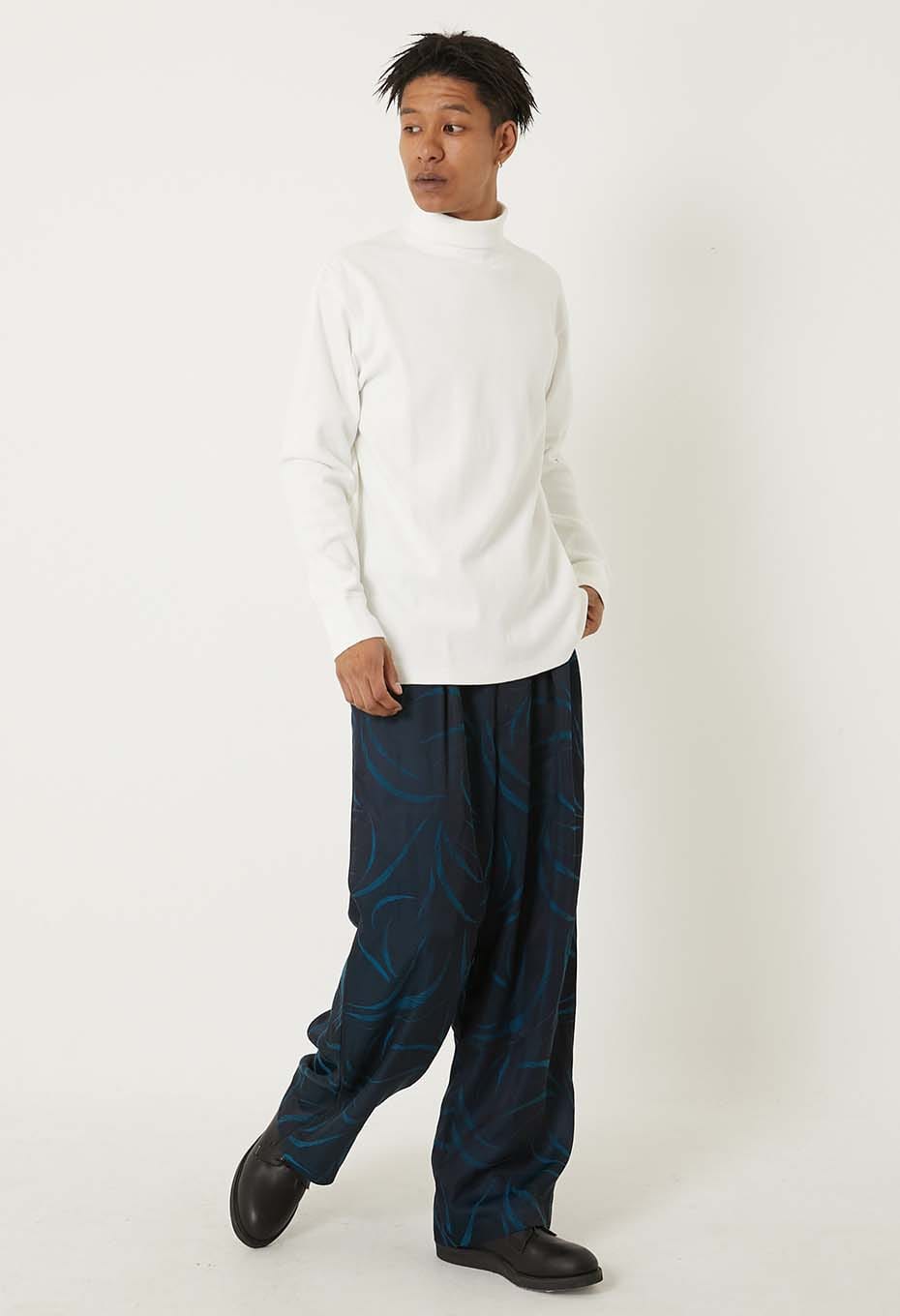 Mullite Teleco Needle Stitch Turtleneck T-Shirt Unisex - NATURAL