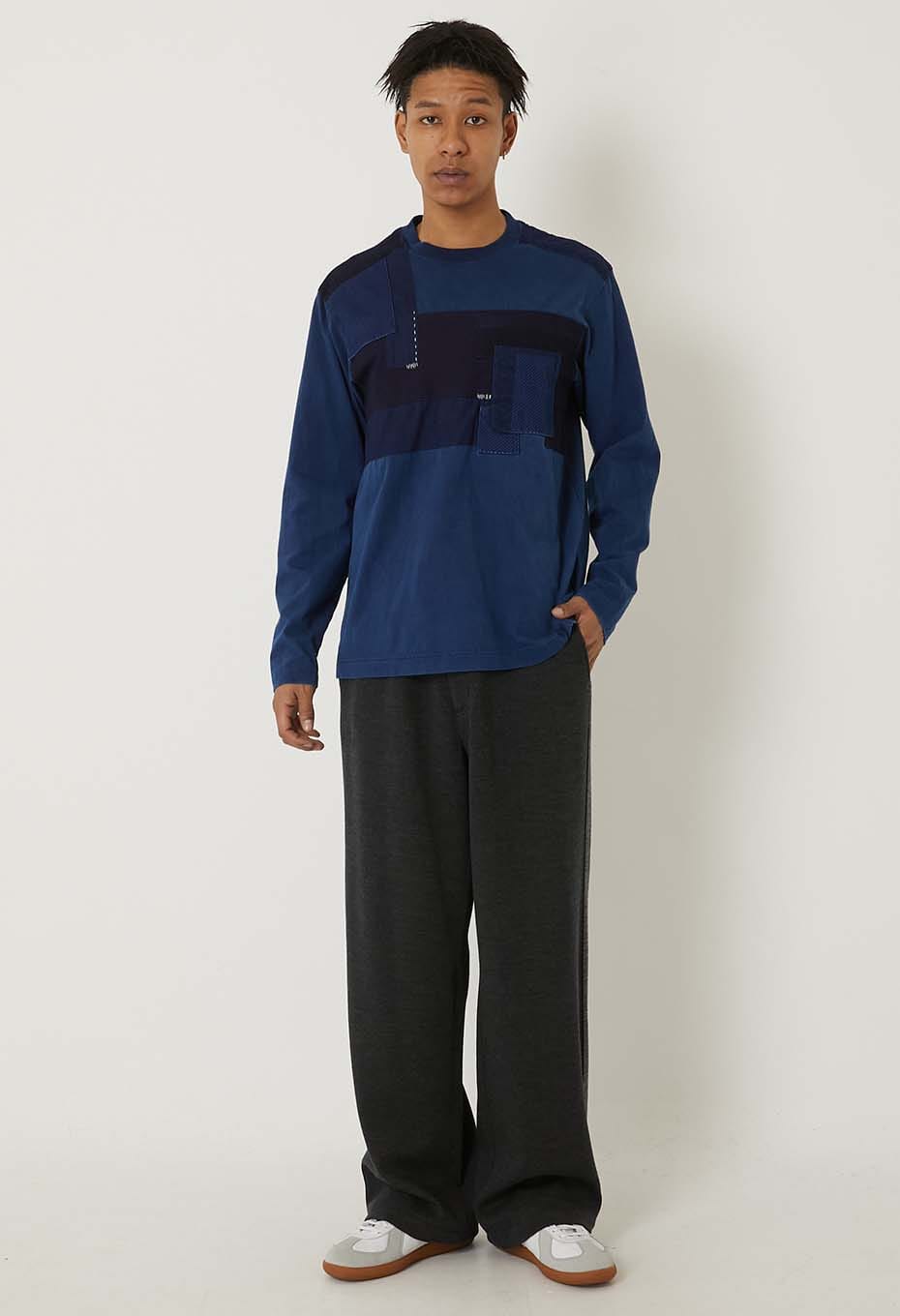 Indigo Tezome Nenrin Long Sleeve T-shirt - INDIGO