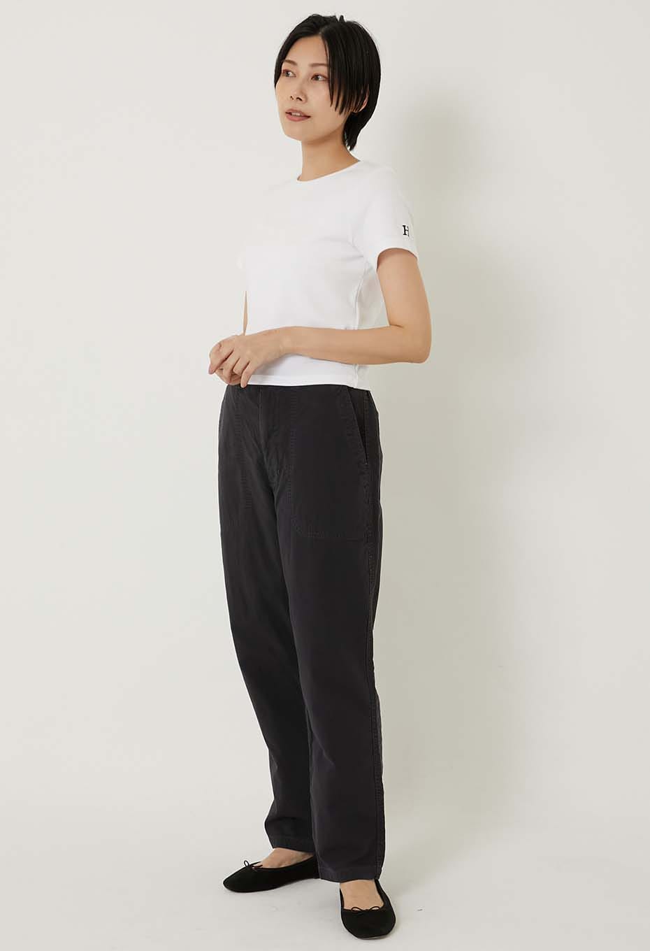 ストレッチフライス クロップド ショートスリーブ  Tシャツ ウィメンズ - WHITE