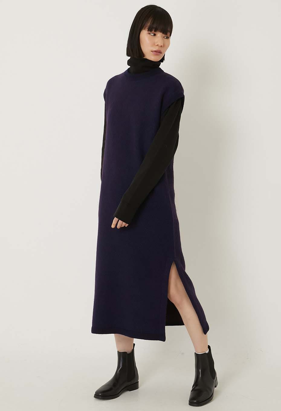 インディゴミックス ウールニットワンピース - INDIGO