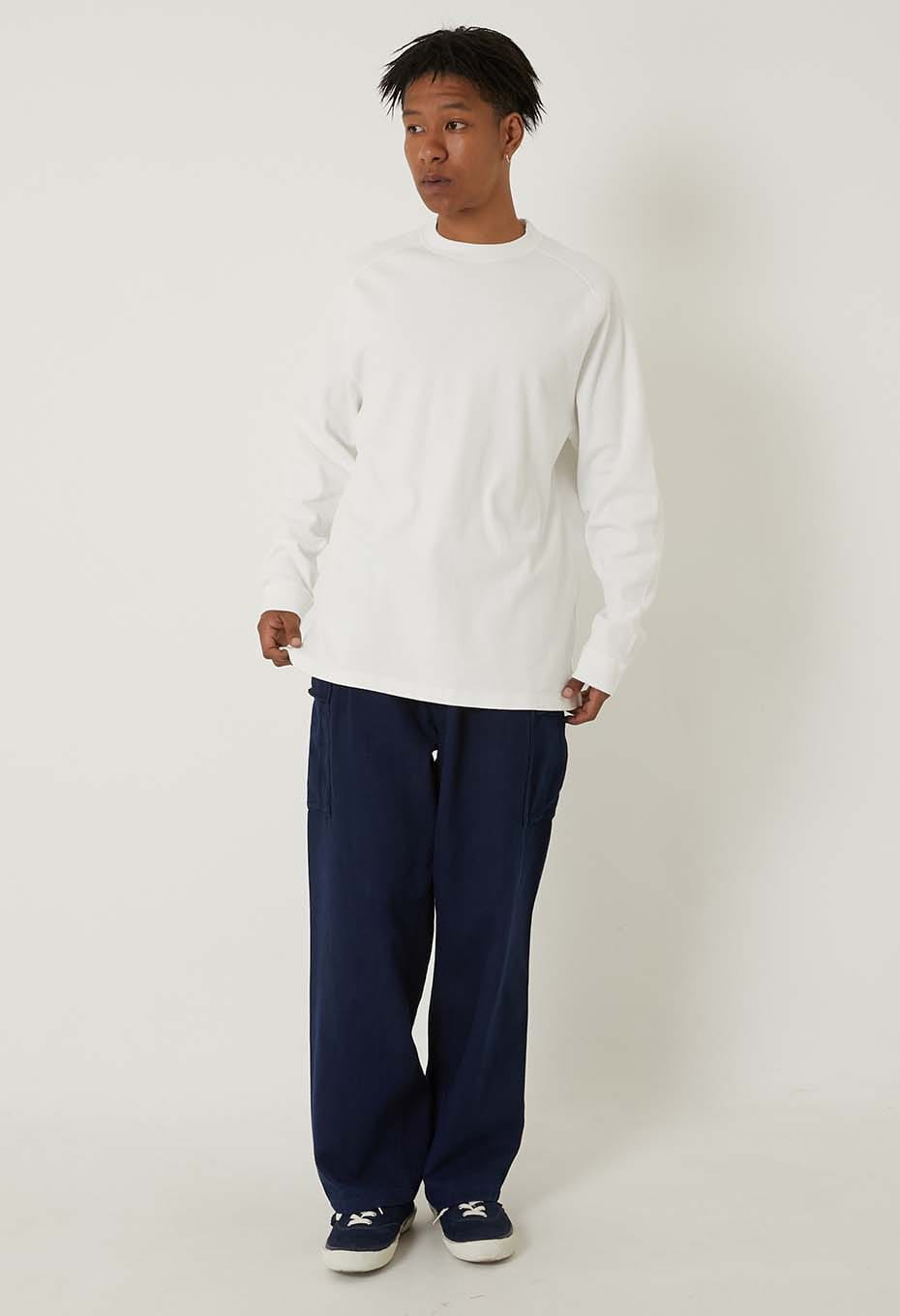 ムライトテレコ ニードルステッチ ロングスリーブＴシャツ ユニセックス - NATURAL
