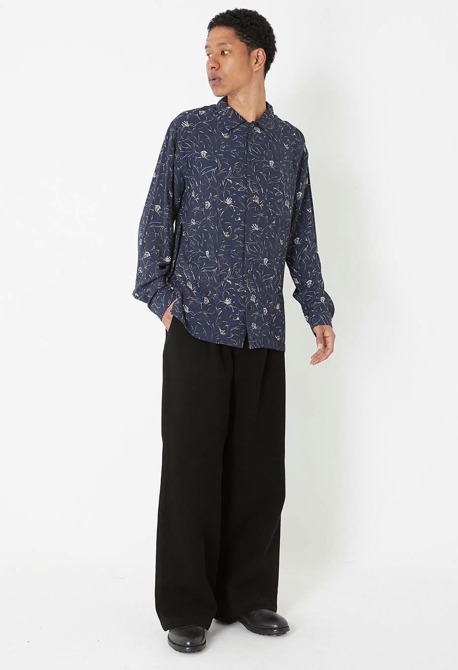 レーヨンエットカサブランカ ロングスリーブシャツ - DARK NAVY
