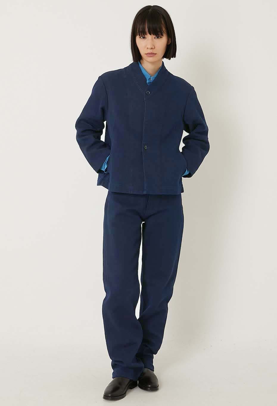 Woven Pure Indigo Nijuorisashiko Haori Jacket Women's - INDIGO