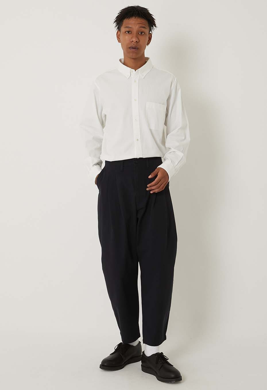 Fine Ox Button Down Long Sleeve Shirt - WHITE