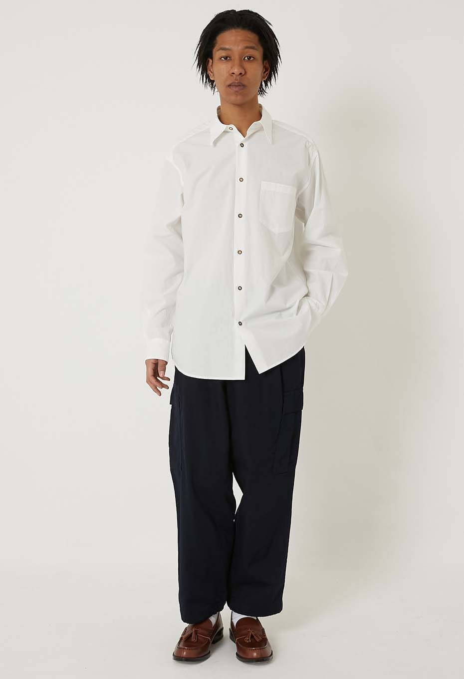 Organic cotton regular collar shirt - WHITE