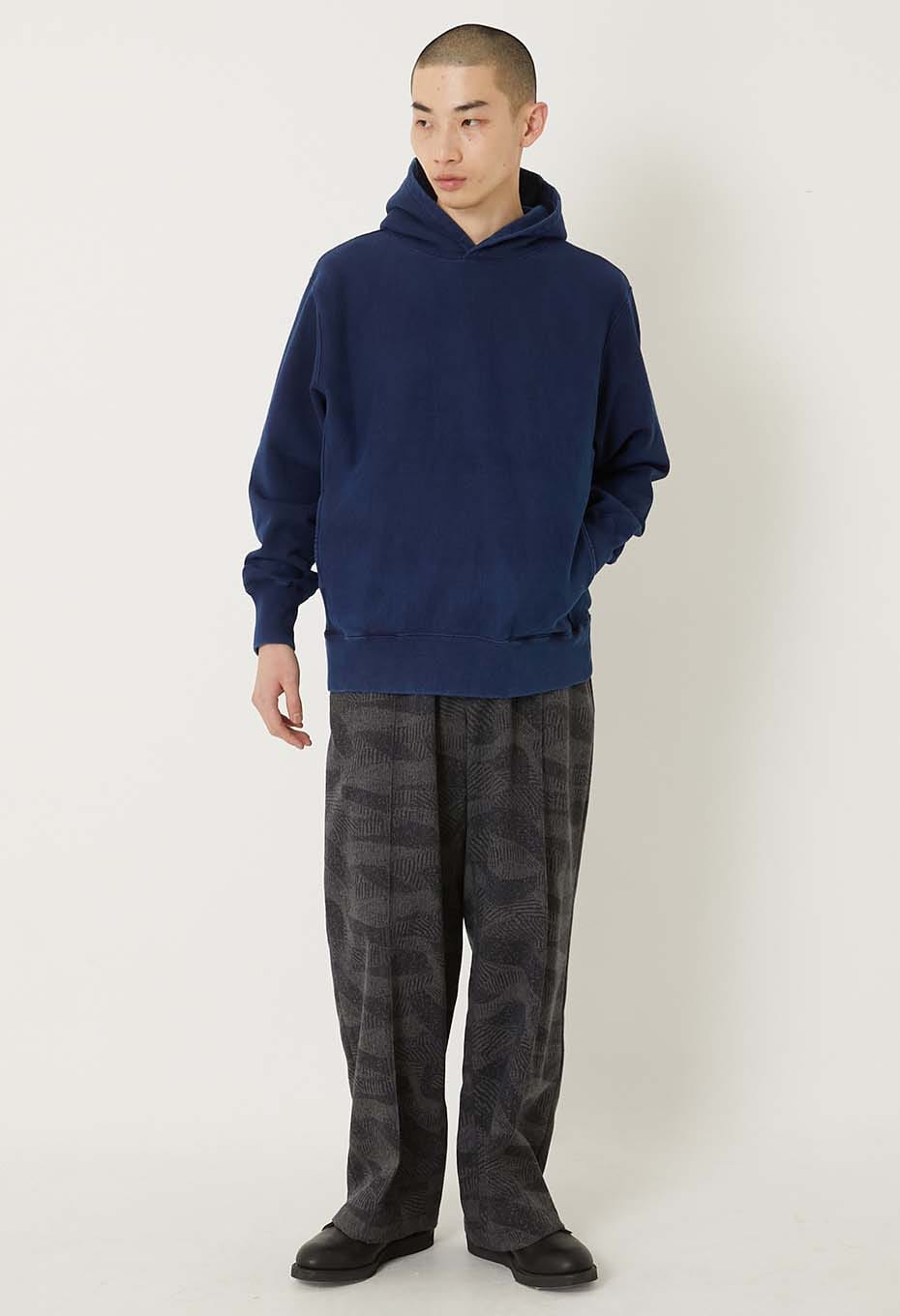 Organic Urake Tezome Sweat Pull Hoodie - INDIGO