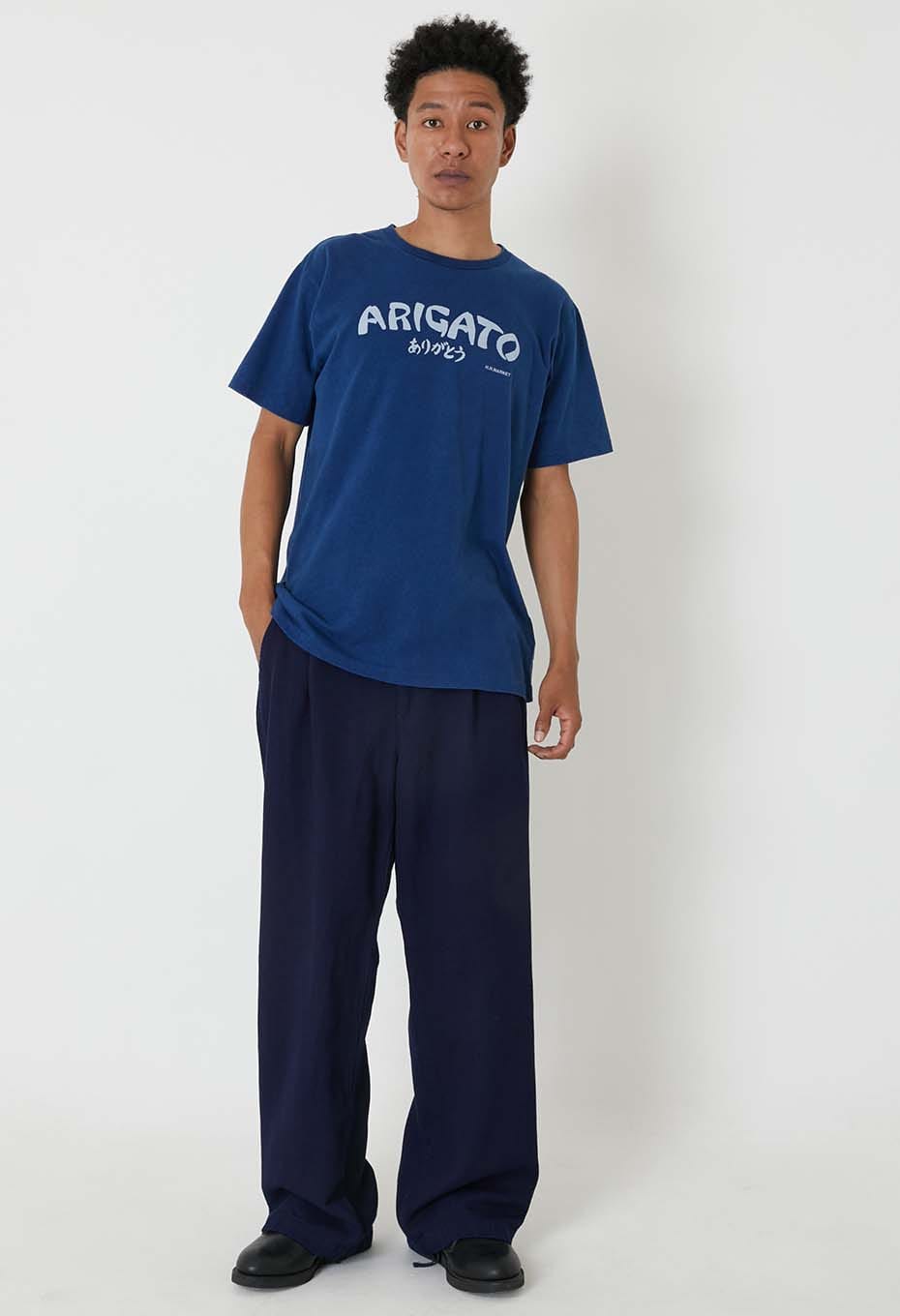 ARIGATO Bassen Indigo T-shirt - INDIGO