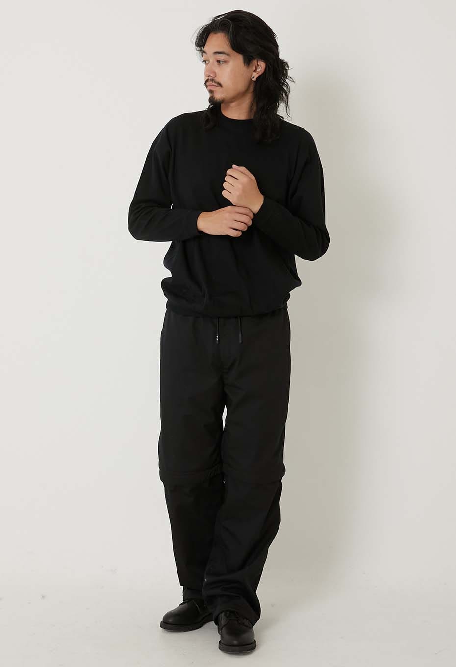 WILDSIDE × HOLLYWOOD RANCH MARKET /ストレッチフライス ヘムリブ Ｔシャツ - BLACK