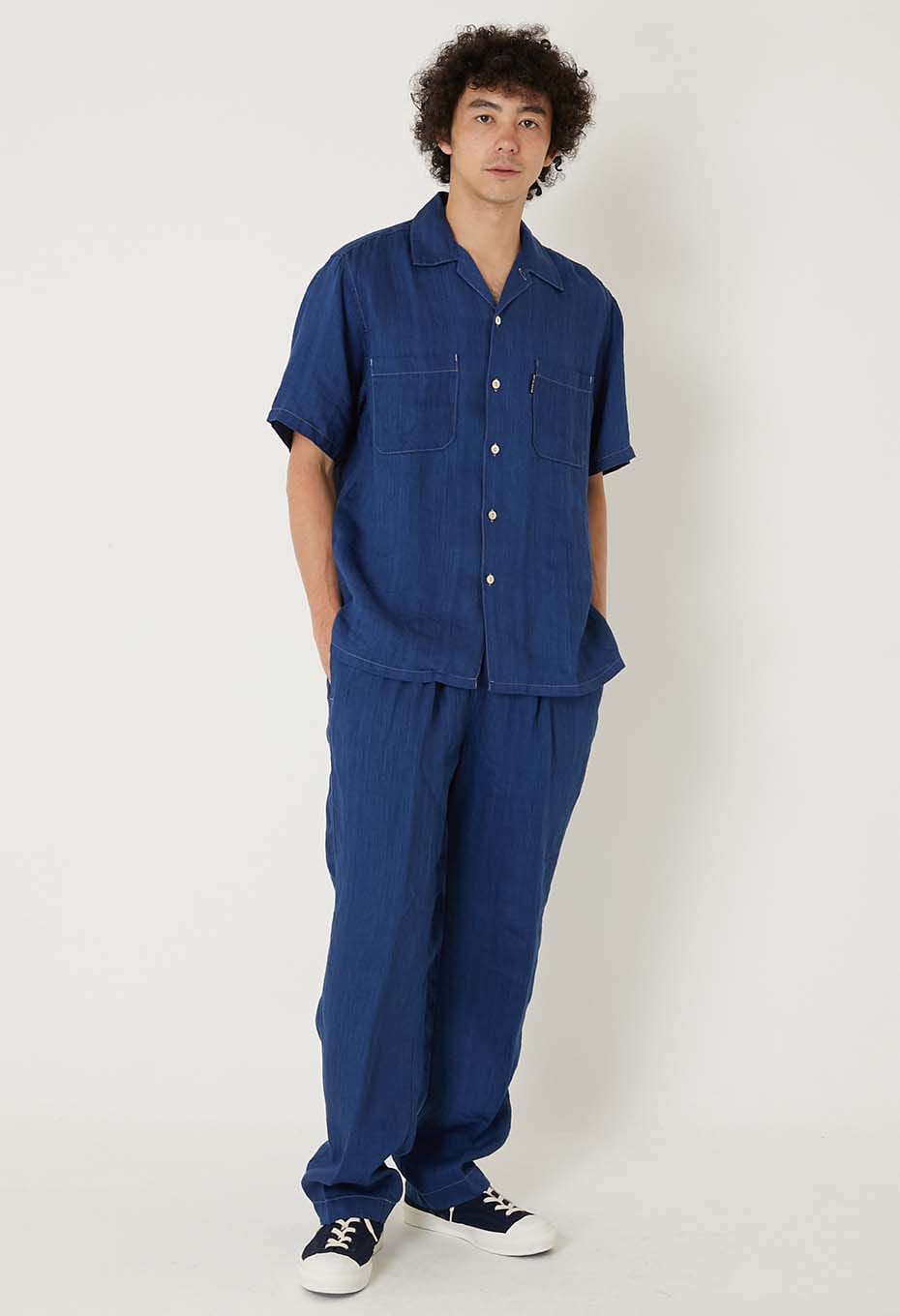 ハイカウントインディゴリネンツイル ショートスリーブシャツ - INDIGO