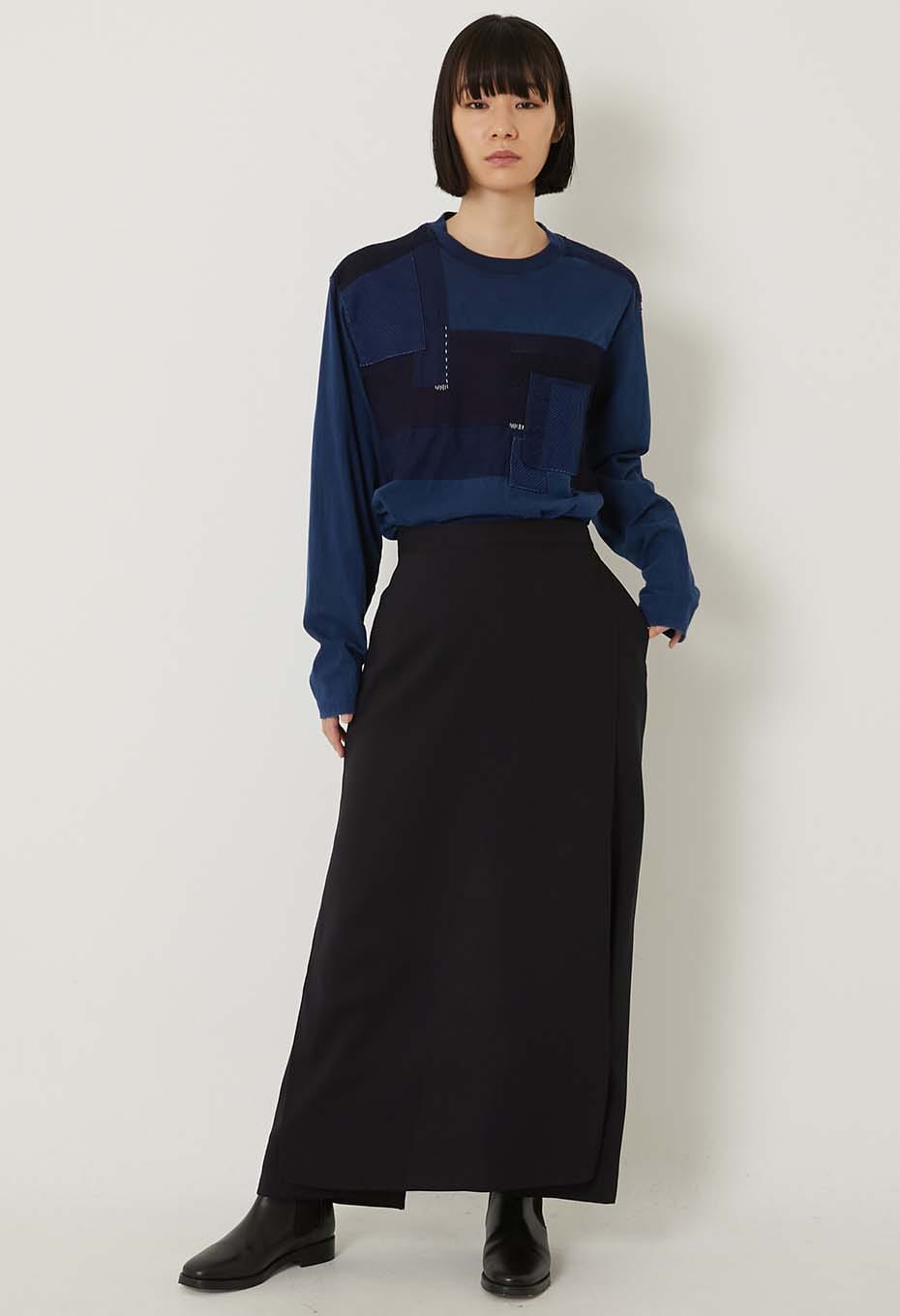 Stretch Dry Twill Wide Wrap Pants Women's - DARK NAVY