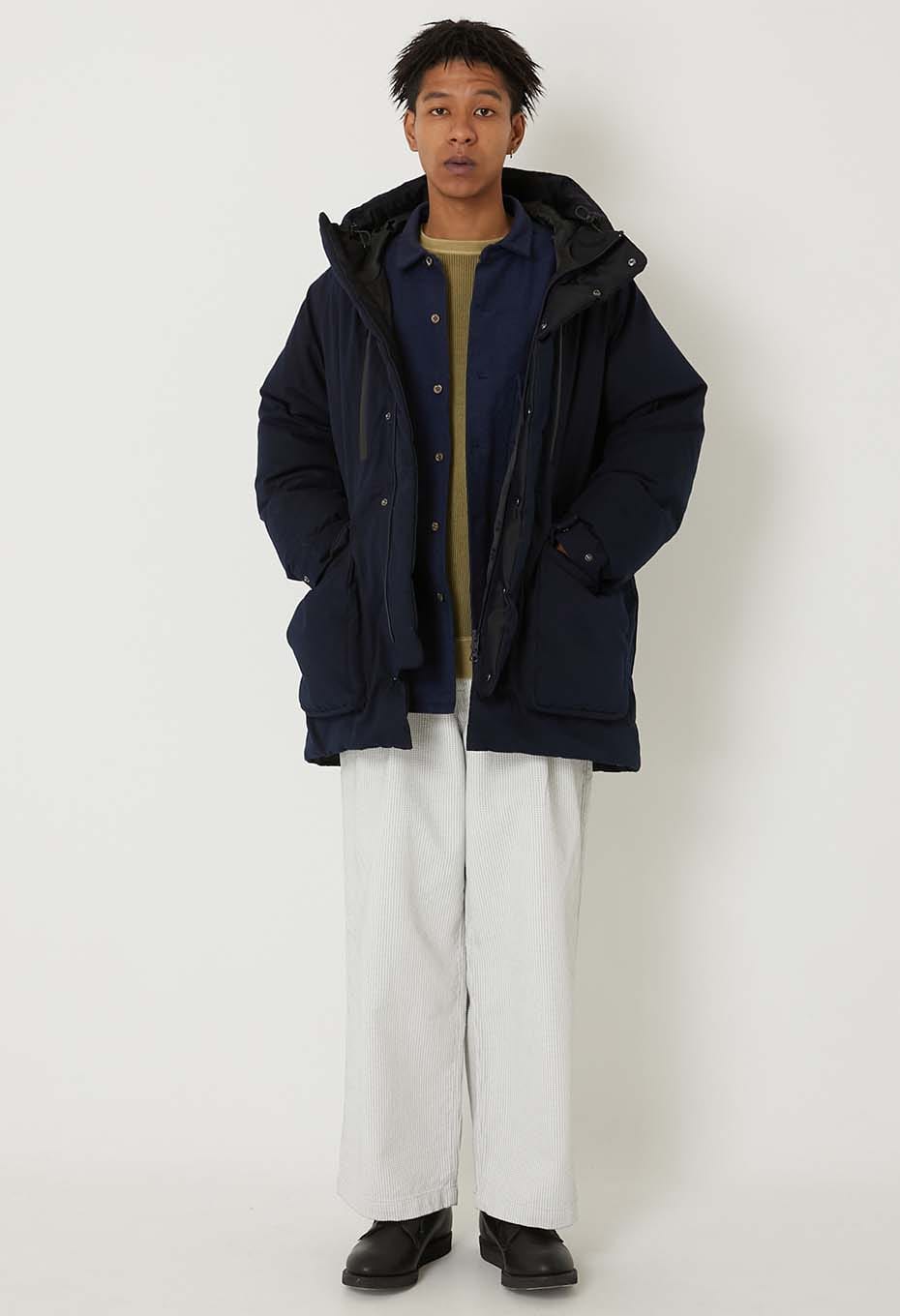 Indigo nylon satin recycled down jacket - INDIGO