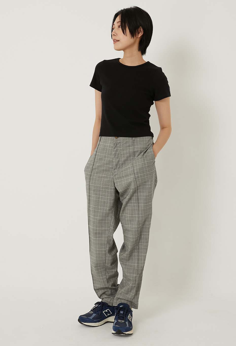 ストレッチフライス クロップド ショートスリーブ  Tシャツ ウィメンズ - BLACK