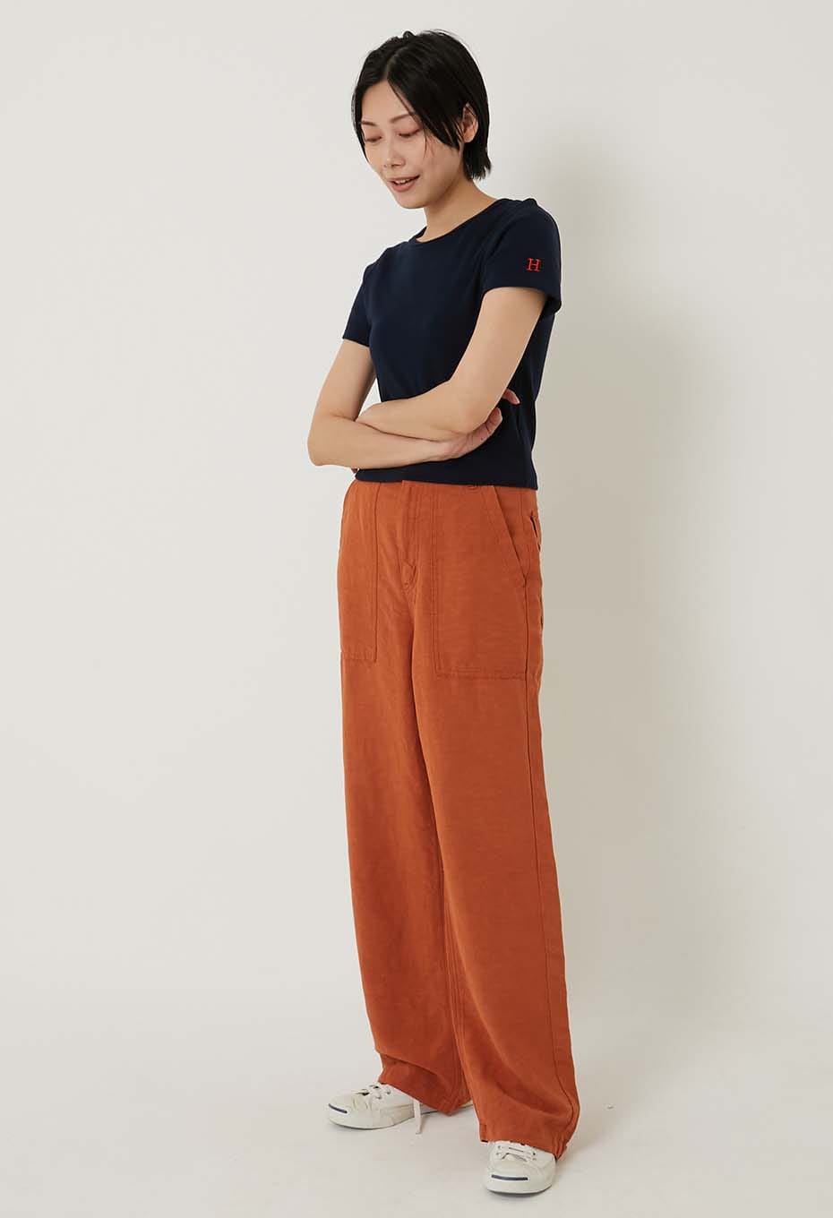 ストレッチフライス クロップド ショートスリーブ  Tシャツ ウィメンズ - DARK NAVY