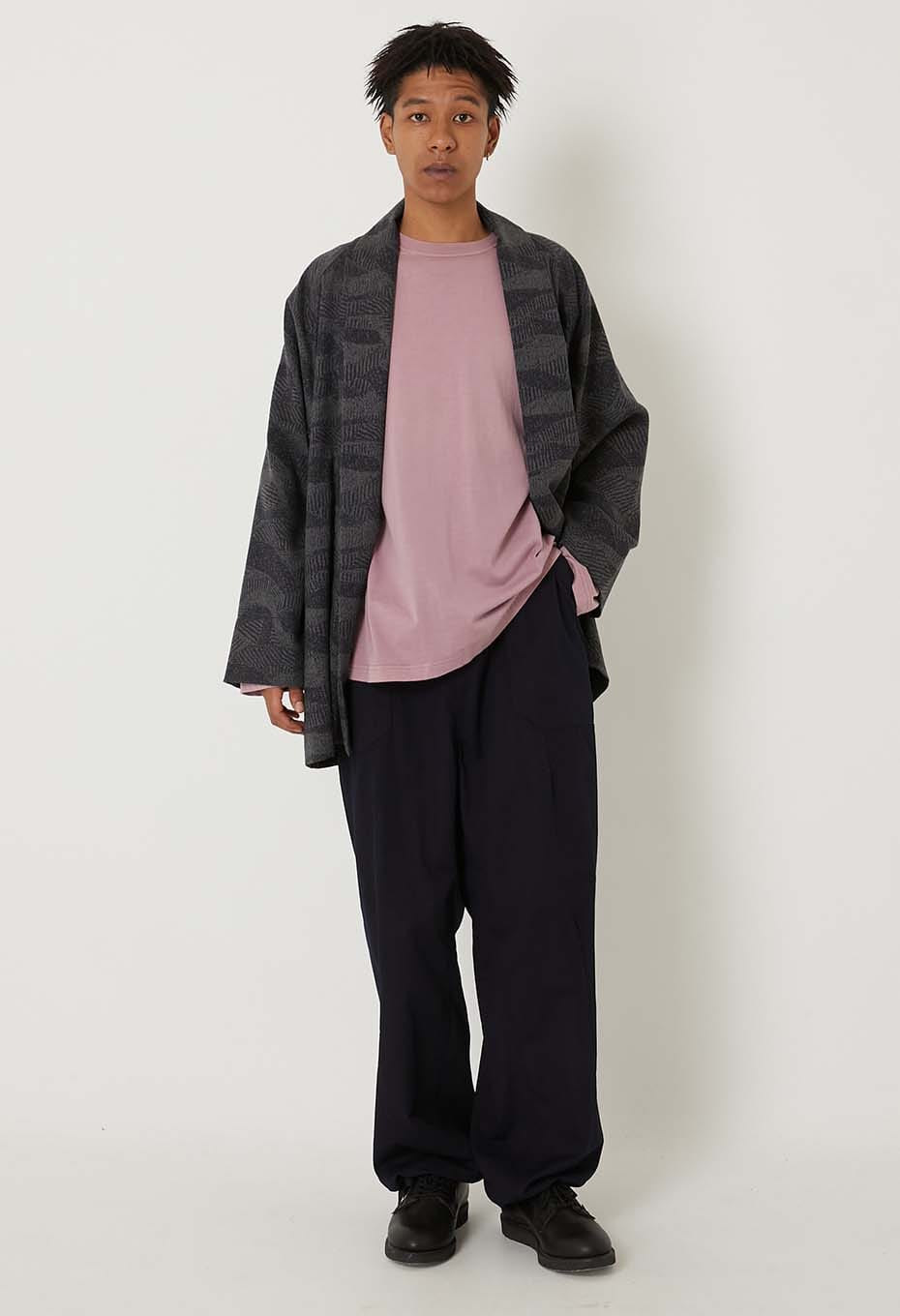 Indigo nylon satin wide dart pants - INDIGO