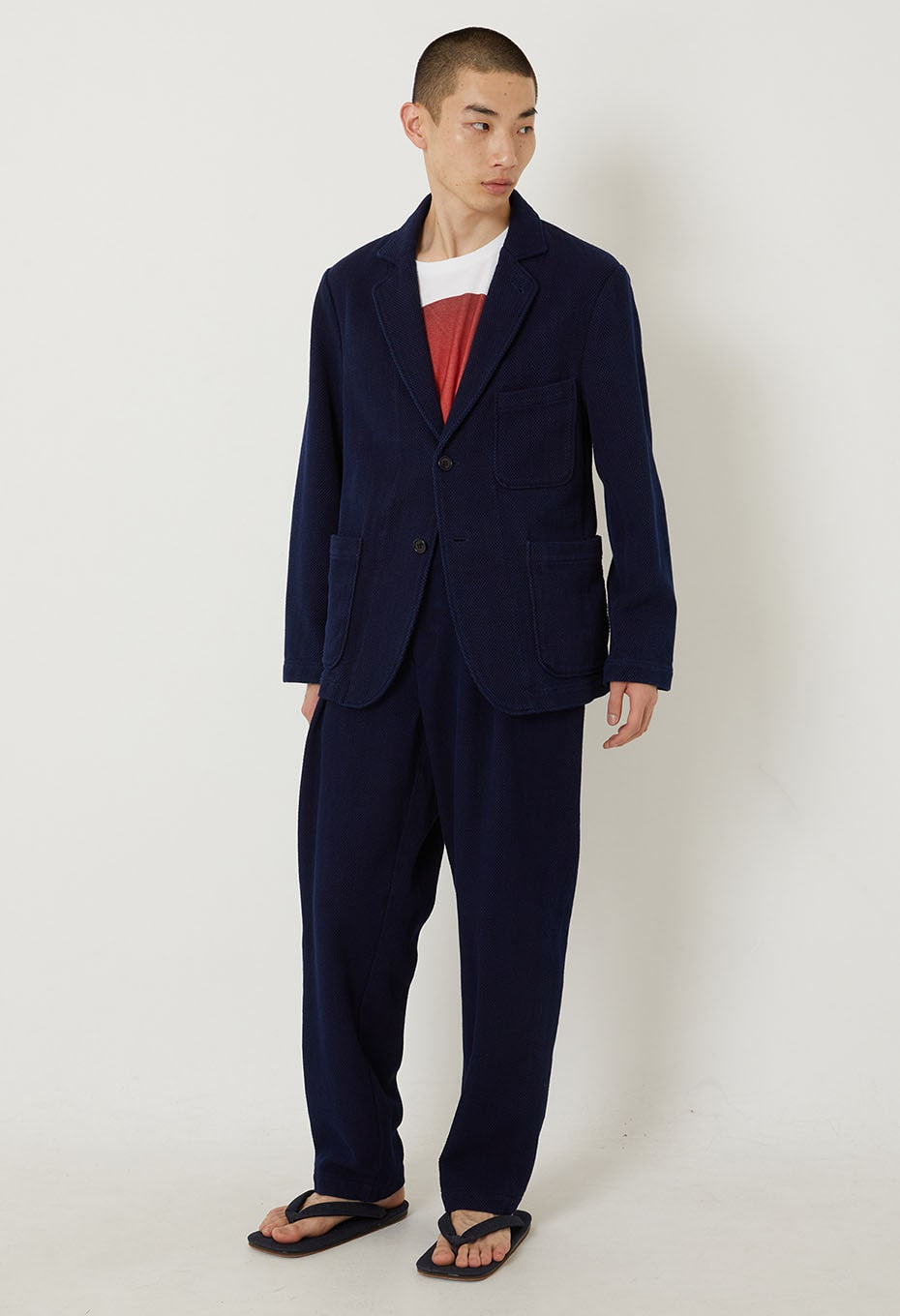 ホンアイライトサシコ テーラードジャケット - INDIGO