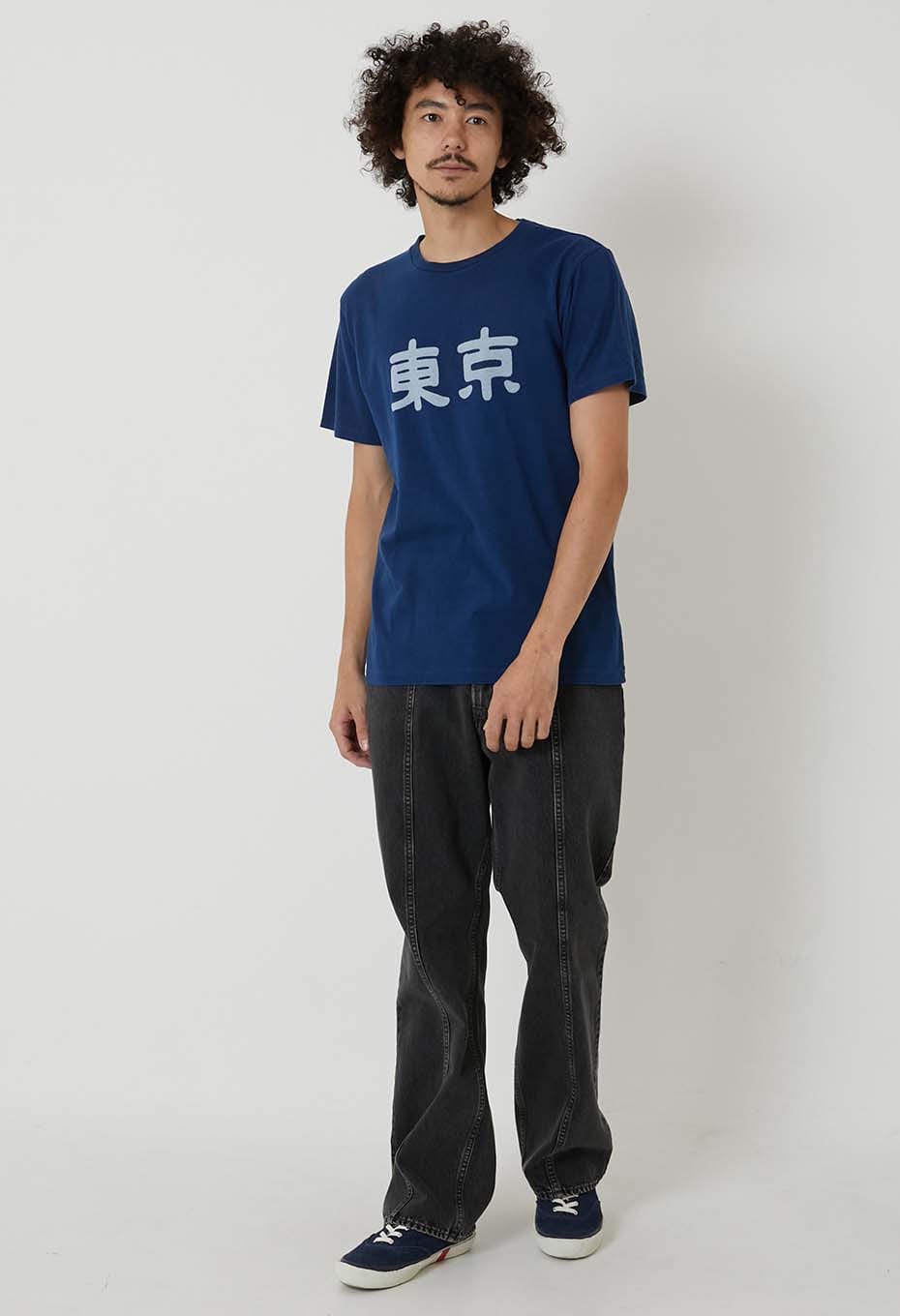 東京 バッセン インディゴ Tシャツ - INDIGO