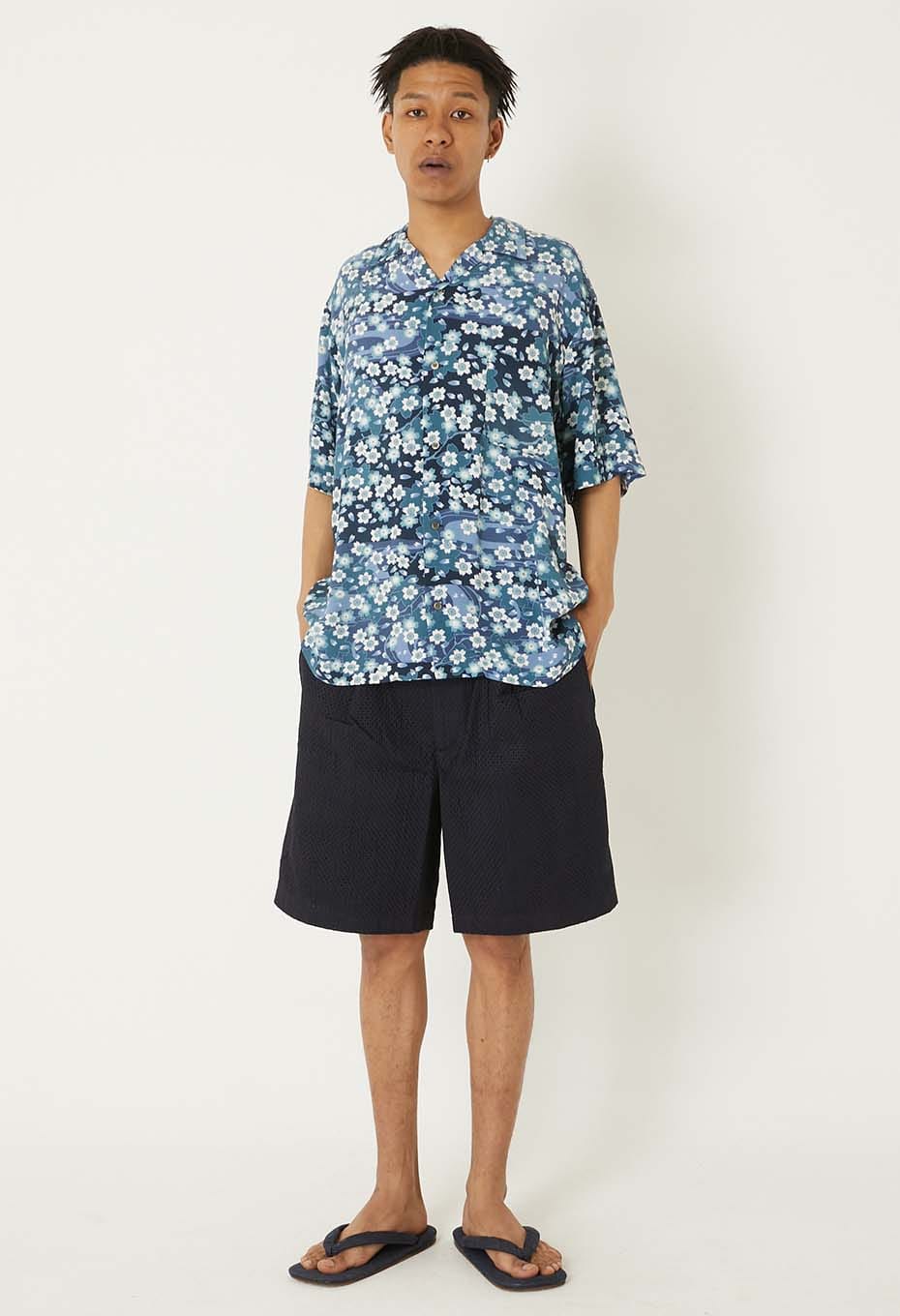 Sakura Nagare short sleeve shirt - DARK NAVY