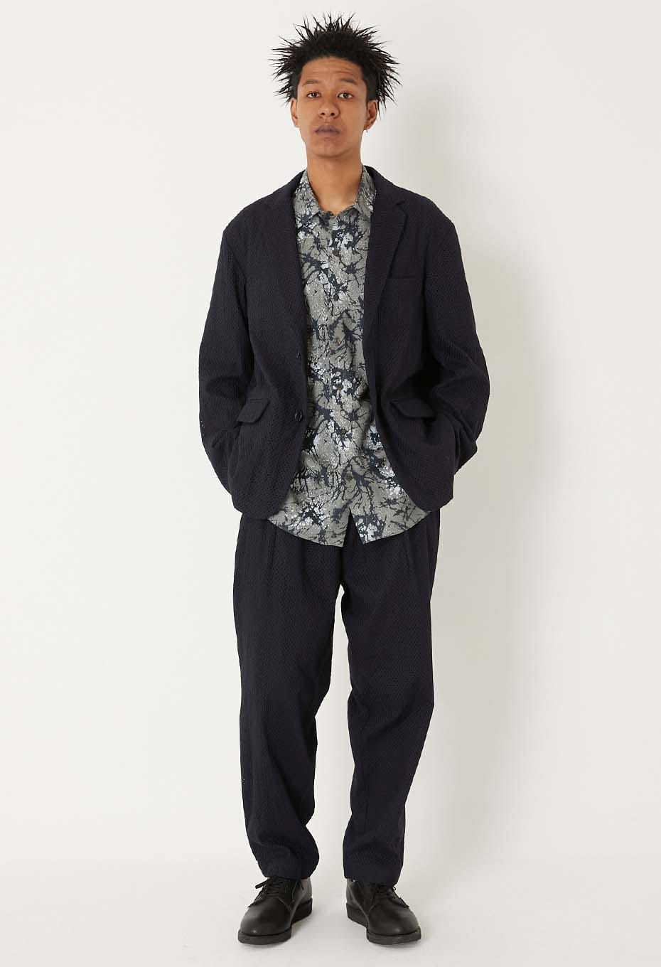 Meyer lace tuck straight pants - DARK NAVY