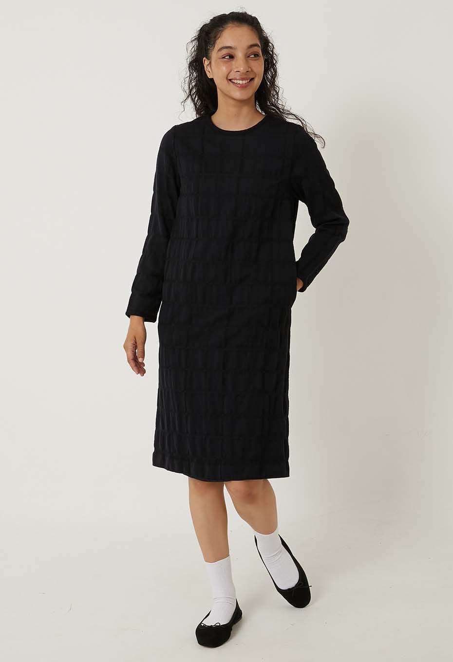 REWORK Furoshiki Check Jacquard Dress - ONE