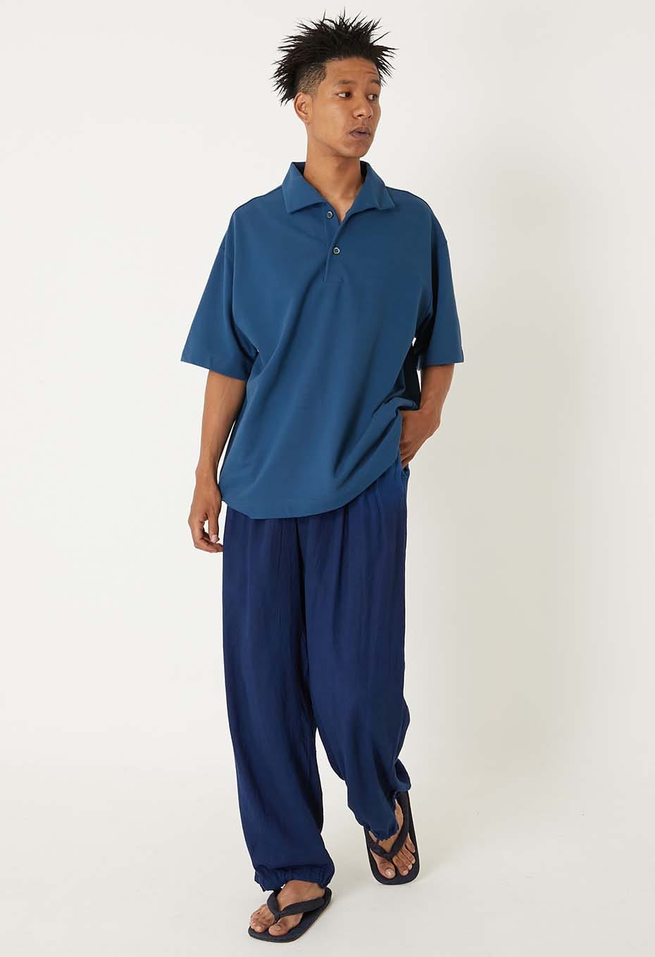 Indigo Tezome Gradient Linen Easy Pants - INDIGO