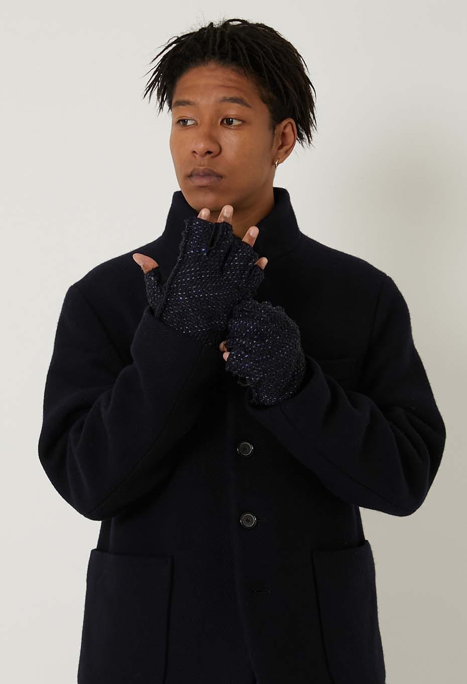 マチアカリ ロービングツイード Polartec フリース ユビヌキテブクロ - DARK NAVY
