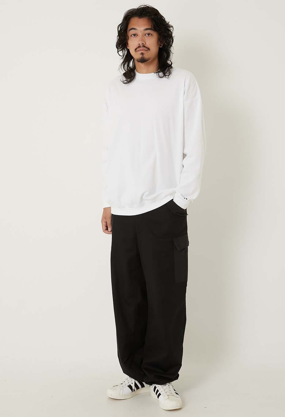 Stretch Fraise 9.5oz Hemrib Long Sleeve T-Shirt - WHITE