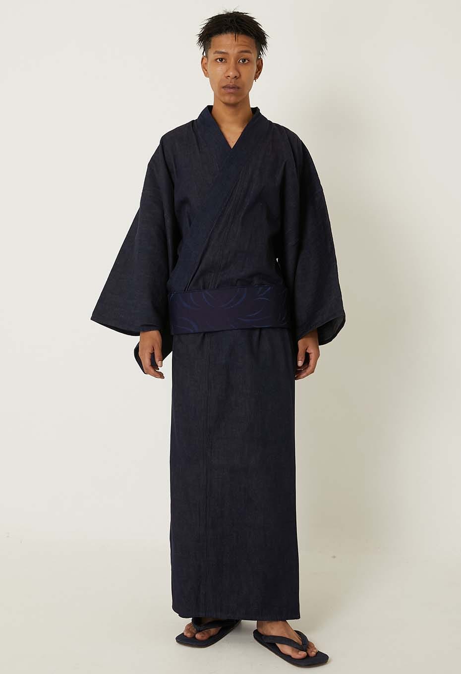 Akamimi Denim Yukata Men's - INDIGO