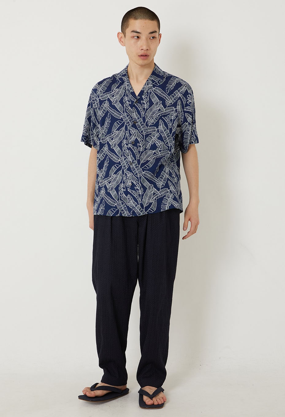 インディゴリネン バショウバッセン ショートスリーブシャツ - INDIGO