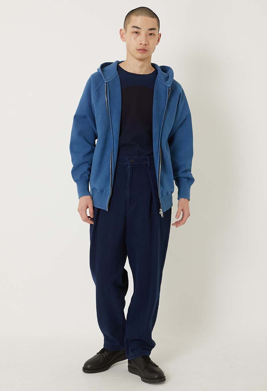 オーガニックウラケ テゾメ スウェットジップフーディ― ユニセックス - BLUE