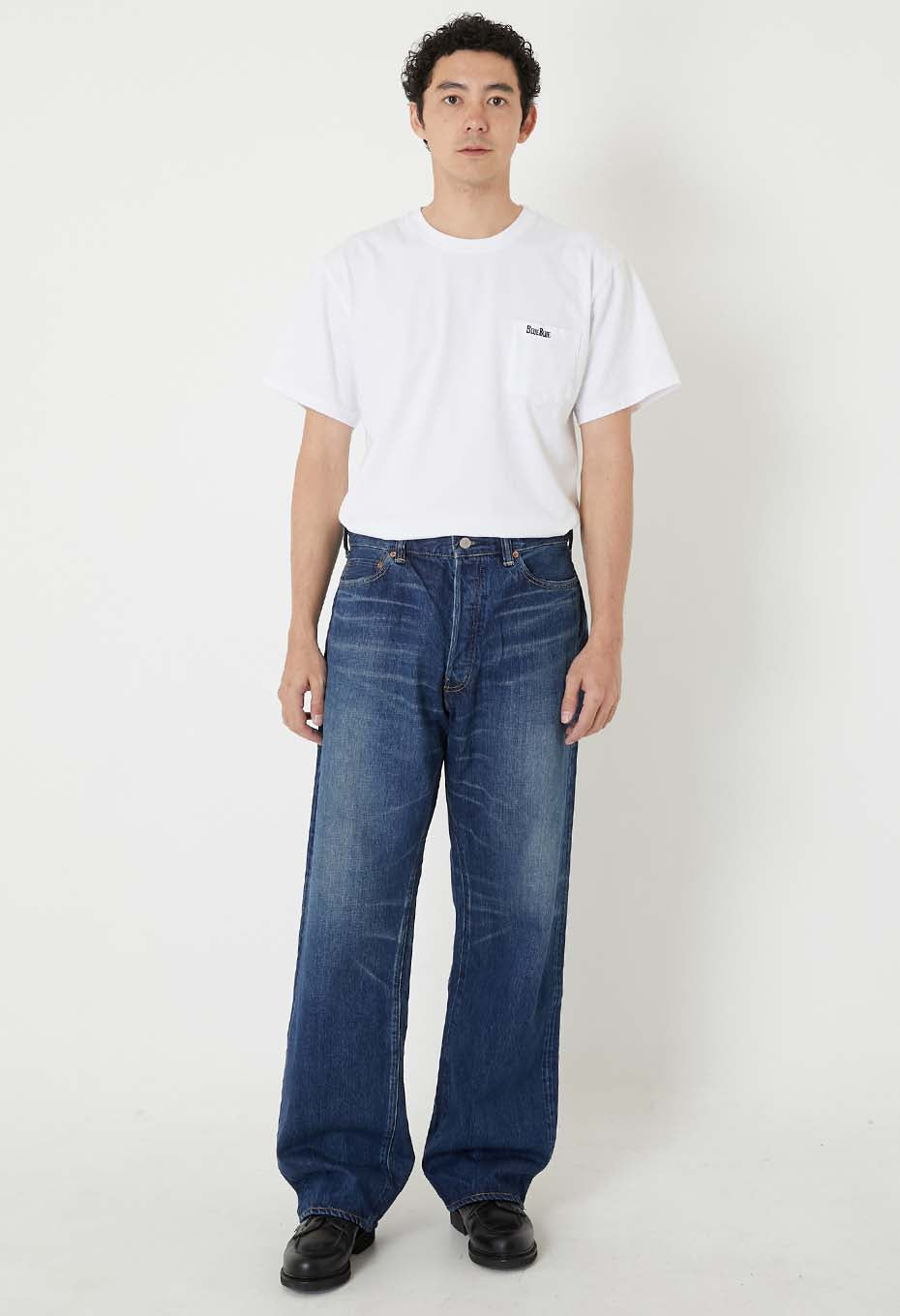 PP06 スーピマセルビッチ デニム DARK USED WASH ワイドジーンズ - INDIGO