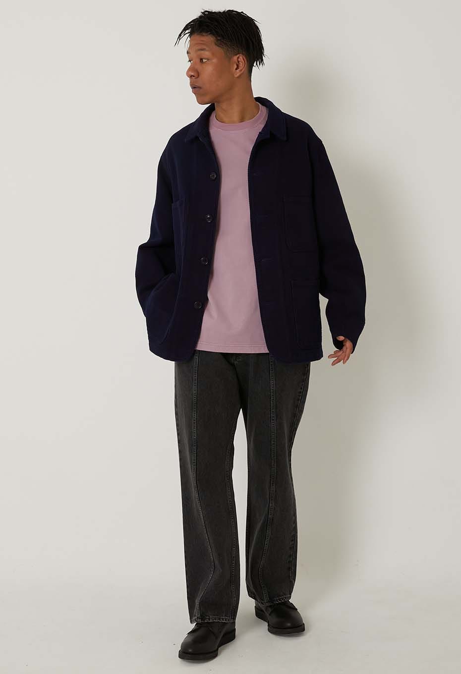 Woven Pure Indigo Light Sashiko Coverall - INDIGO