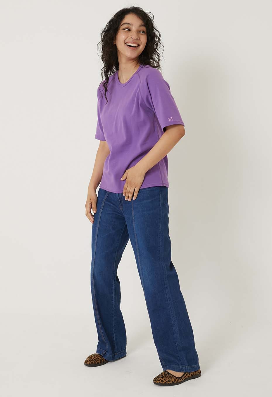 Stretch Fraise Relaxed-fit SS T-shirt for women - PURPLE