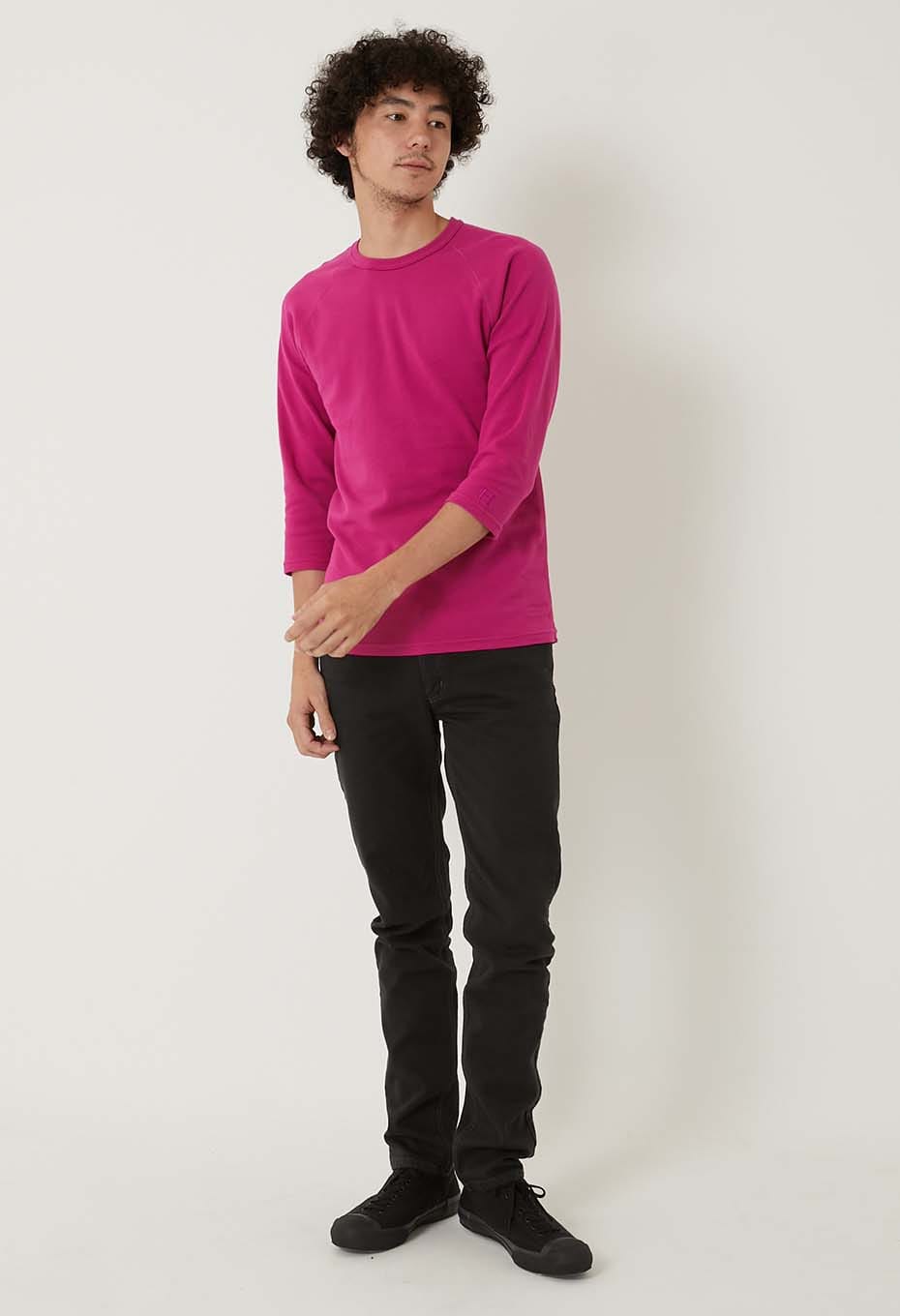 ストレッチフライス ハーフスリーブ Tシャツ - DARK PINK