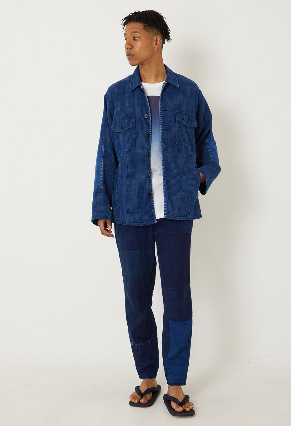 カセゾメサシコ ファティーグシャツ - INDIGO
