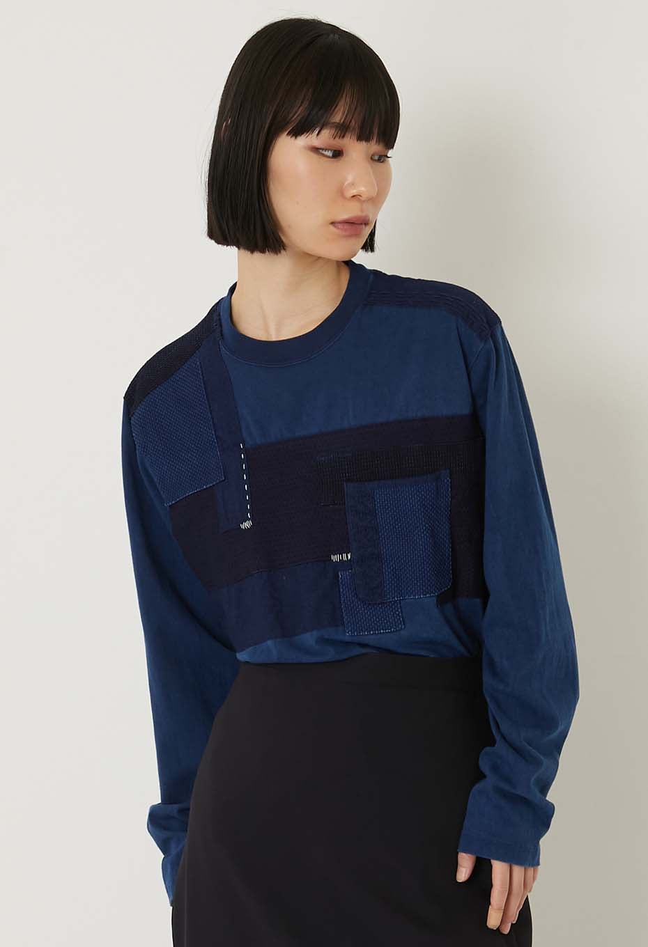 Indigo Tezome Nenrin Long Sleeve T-shirt - INDIGO