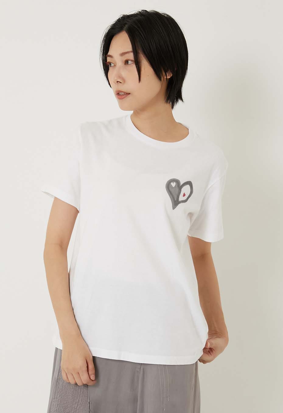 ボカシハート Ｔシャツ - WHITE