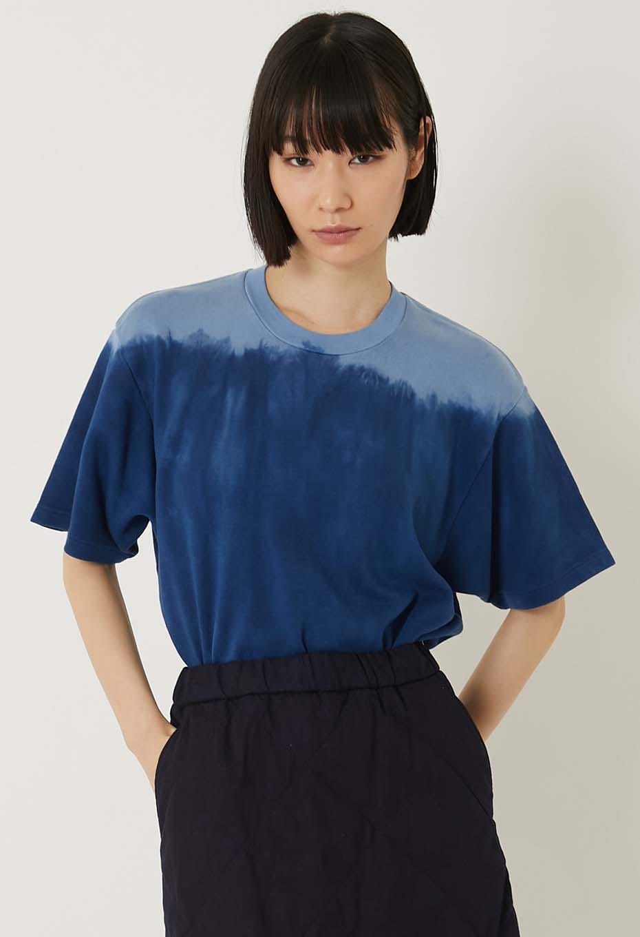 エイトロックスムース インディゴムラゾメショートスリーブTシャツ - BLUE