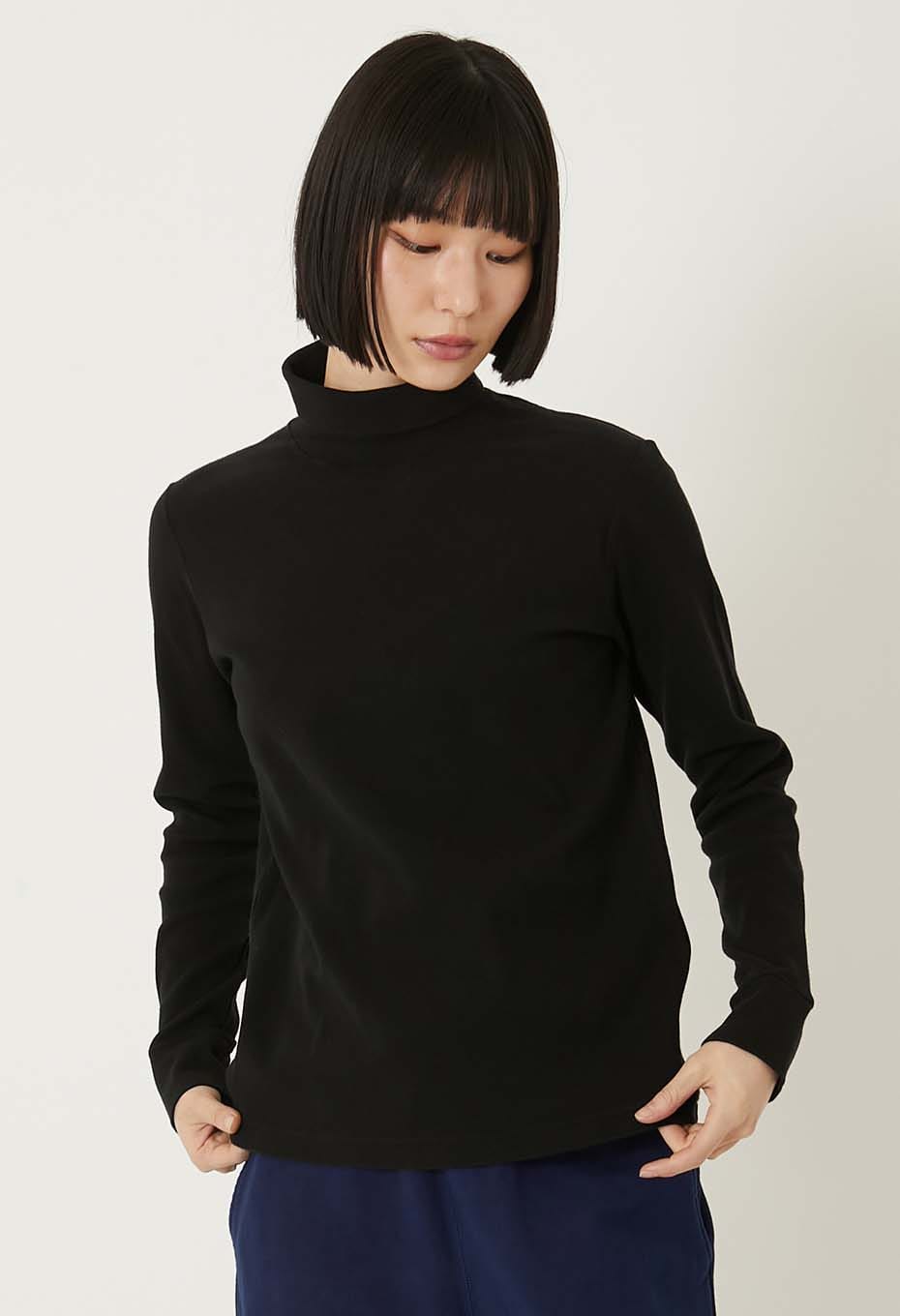 Mullite Teleco Needle Stitch Turtleneck T-shirt Unisex - BLACK