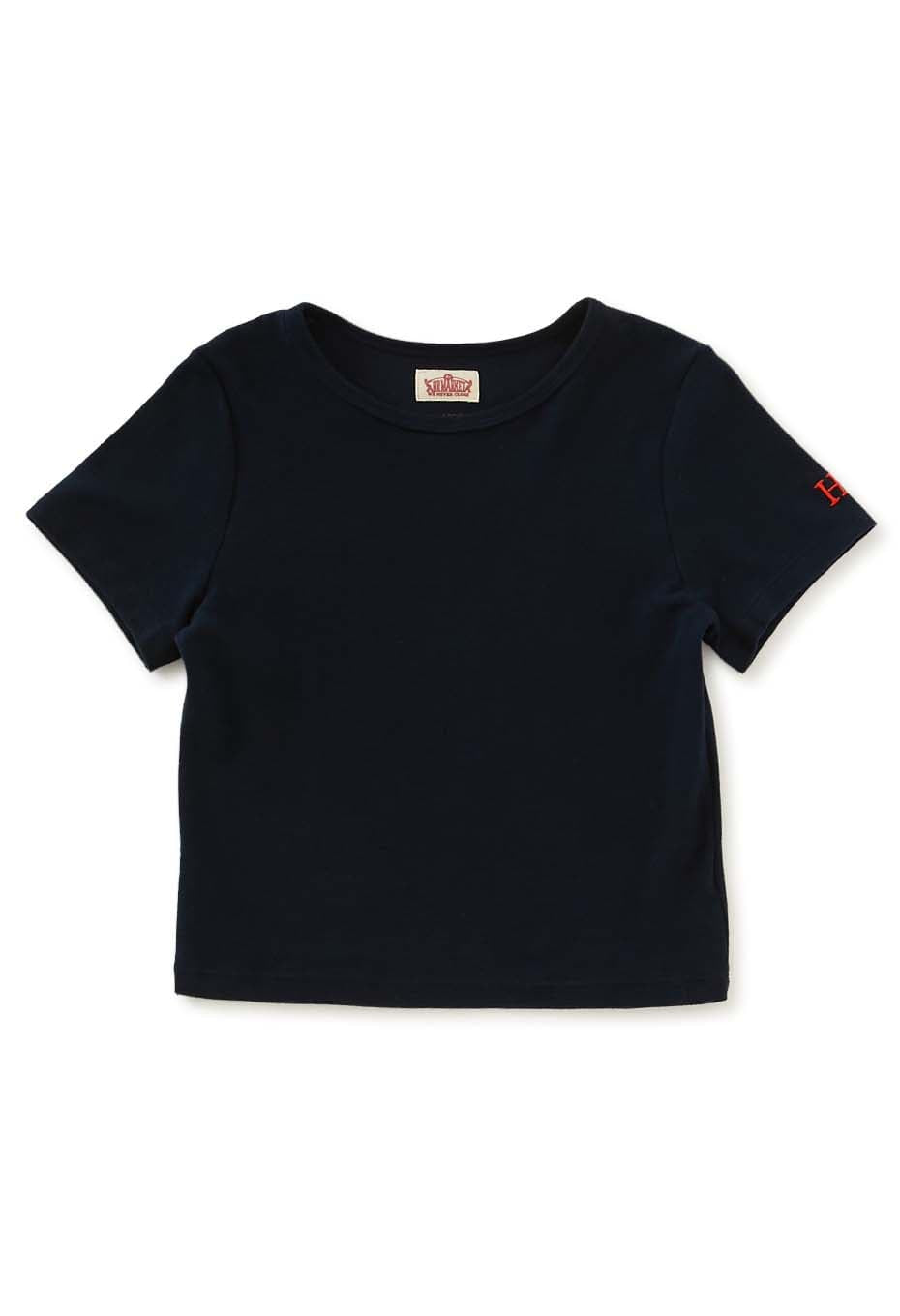 Stretch Fraise Cropped Short Sleeve T-Shirt for Women - DARK NAVY