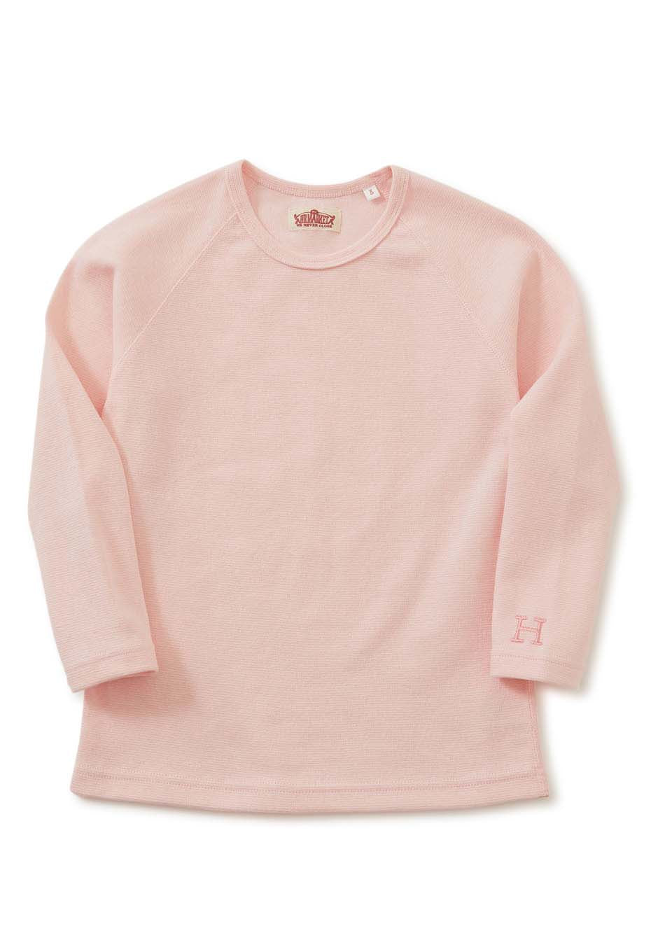 キッズ ストレッチフライス ロングスリーブ  Tシャツ - BABY PINK
